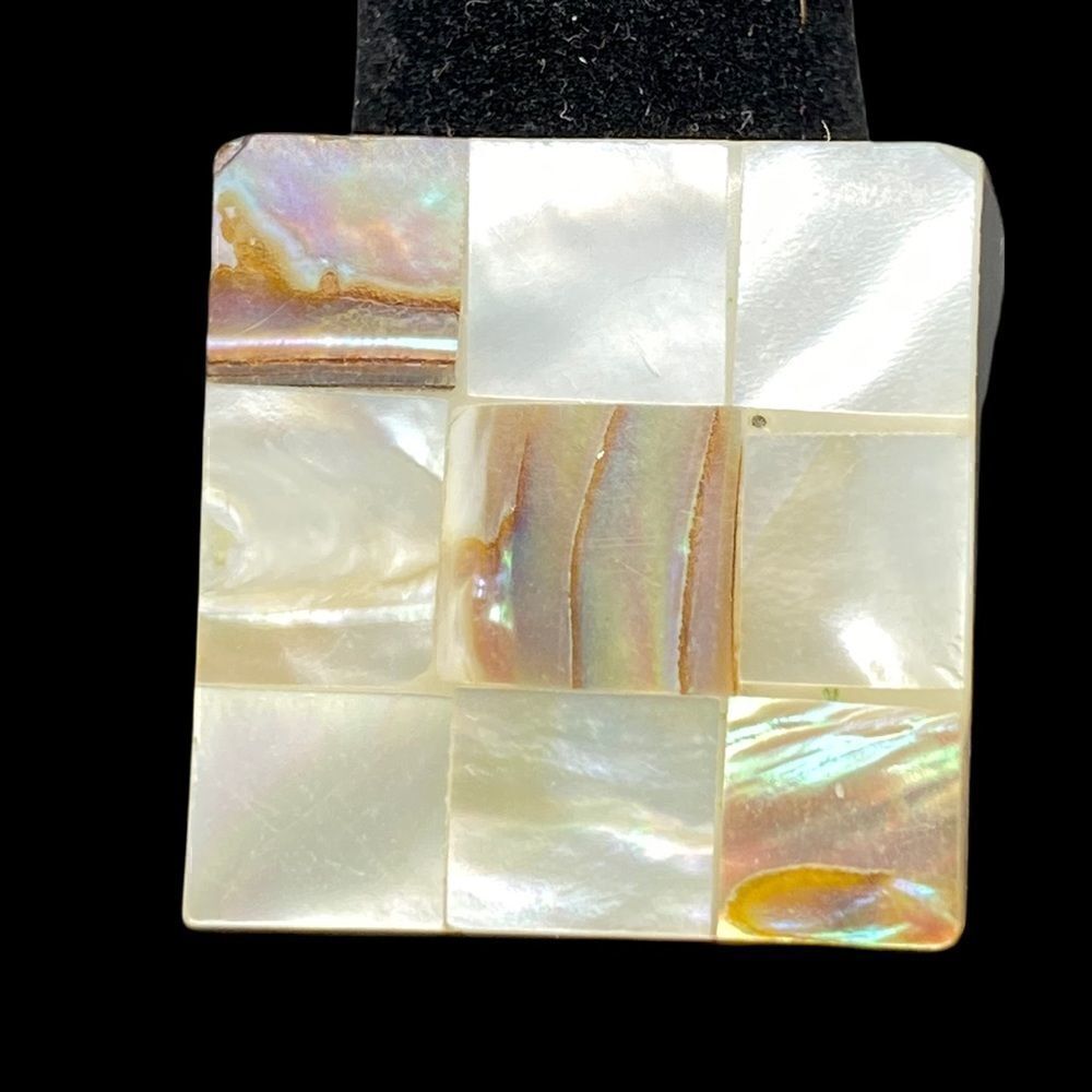 Mother of Pearl abalone ring on plastic base
